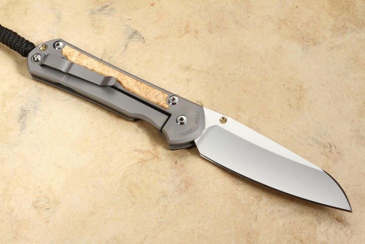 Chris Reeve Large Sebenza 31 Insingo Box Elder Burl Inlay #3