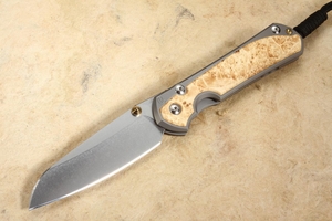 Chris Reeve Large Sebenza 31 Insingo Box Elder Burl Inlay #2