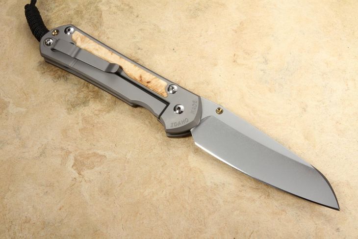 Chris Reeve Large Sebenza 31 Insingo Box Elder Burl Inlay #3