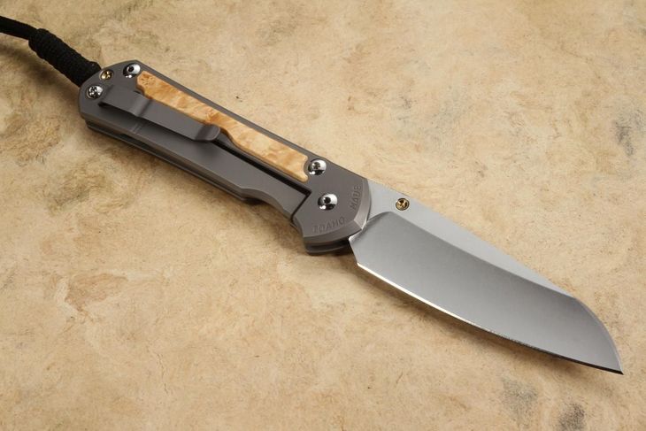 Chris Reeve Large Sebenza 31 Insingo Box Elder Burl Inlay #4