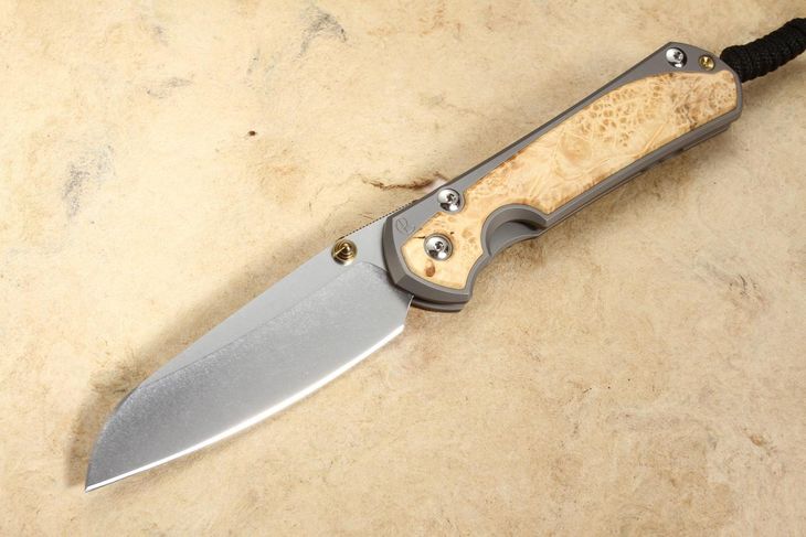 Chris Reeve Large Sebenza 31 Insingo Box Elder Burl Inlay #4
