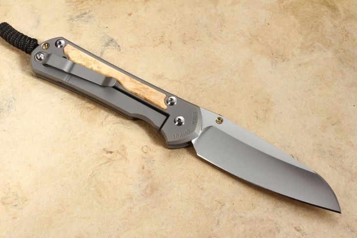 Chris Reeve Large Sebenza 31 Insingo Box Elder Burl Inlay #4