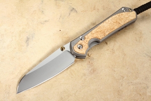 Chris Reeve Large Sebenza 31 Insingo Box Elder Burl Inlay #3
