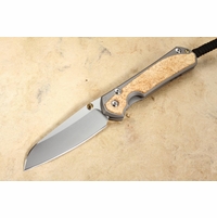 Chris Reeve Large Sebenza 31 Insingo Box Elder Burl Inlay #3