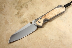 Chris Reeve Large Sebenza 31 Insingo Box Elder Burl Inlay #3