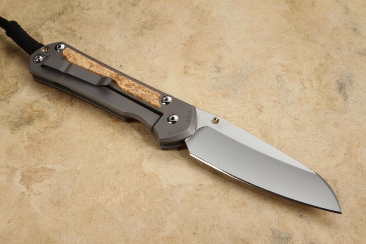 Chris Reeve Large Sebenza 31 Insingo Box Elder Burl Inlay #5
