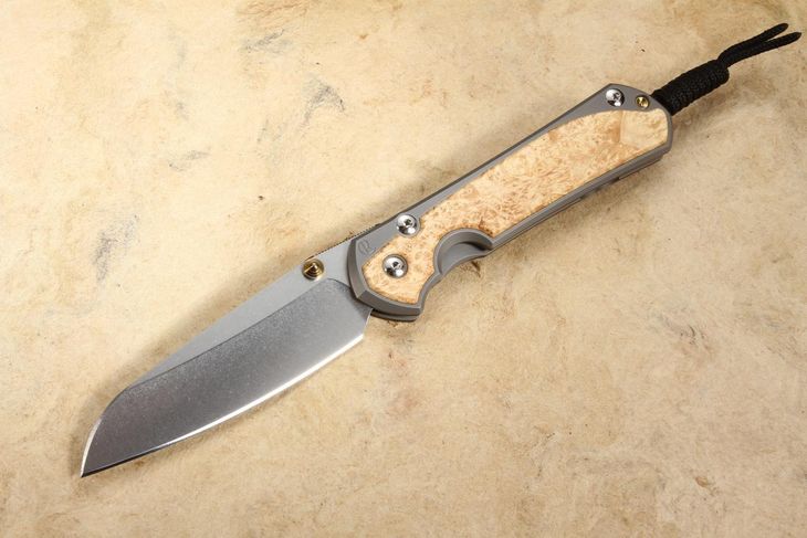 Chris Reeve Large Sebenza 31 Insingo Box Elder Burl Inlay #5