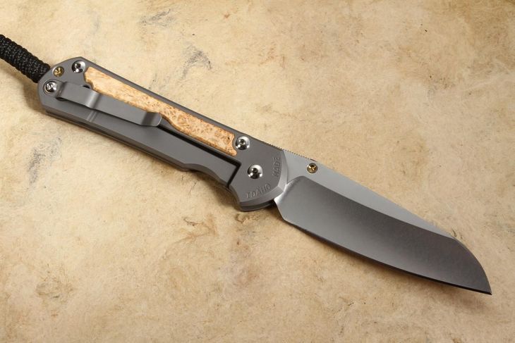 Chris Reeve Large Sebenza 31 Insingo Box Elder Burl Inlay #5