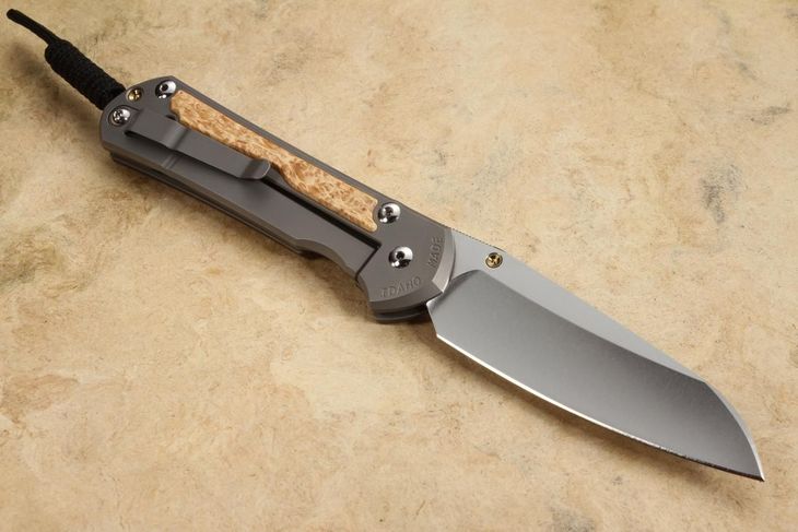 Chris Reeve Large Sebenza 31 Insingo Box Elder Burl Inlay #6