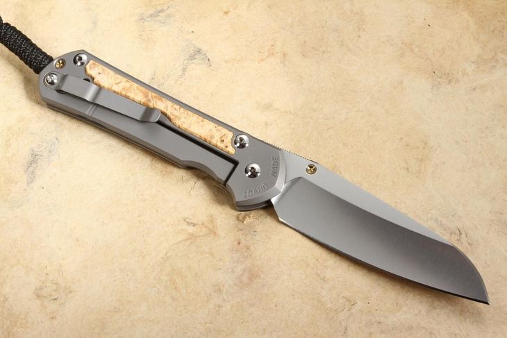 Chris Reeve Large Sebenza 31 Insingo Box Elder Burl Inlay #6