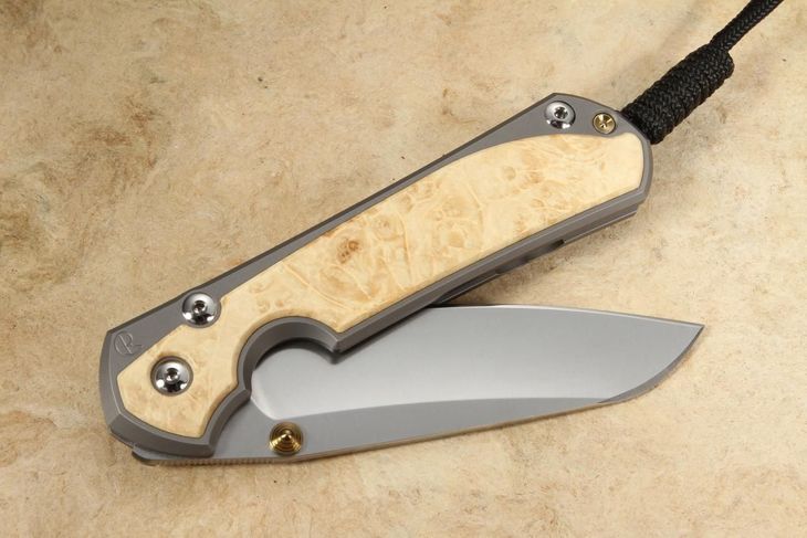 Chris Reeve Large Sebenza 31 Insingo Box Elder Burl Inlay #5