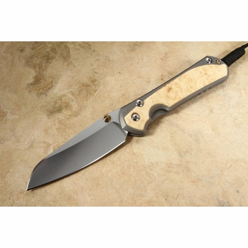 Chris Reeve Large Sebenza 31 Insingo Box Elder Burl Inlay #5