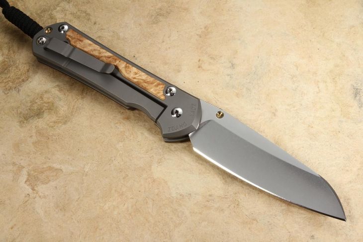 Chris Reeve Large Sebenza 31 Insingo Box Elder Burl Inlay #6