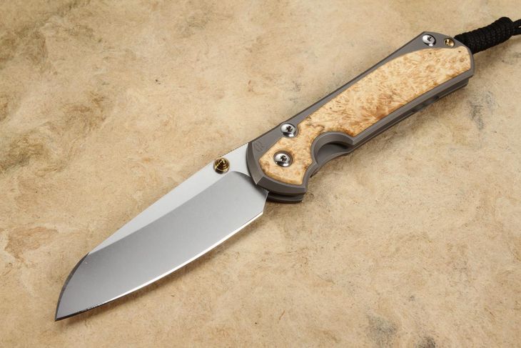 Chris Reeve Large Sebenza 31 Insingo Box Elder Burl Inlay #7