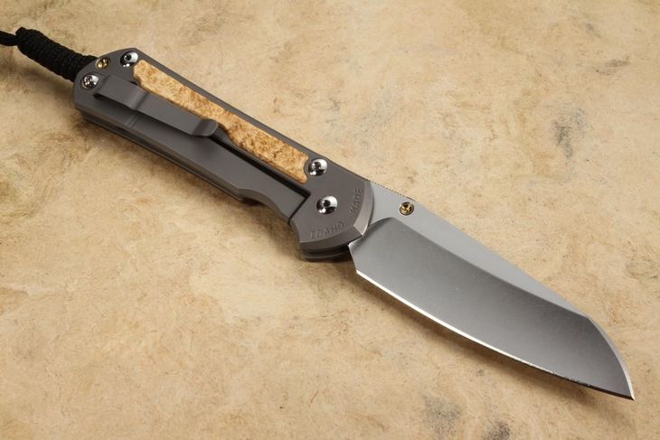 Chris Reeve Large Sebenza 31 Insingo Box Elder Burl Inlay #7