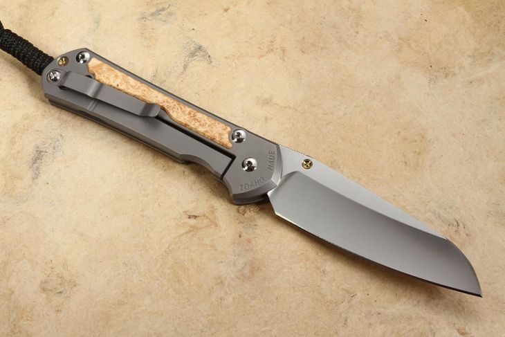 Chris Reeve Large Sebenza 31 Insingo Box Elder Burl Inlay #7