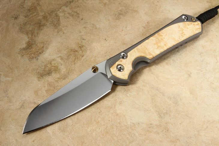 Chris Reeve Large Sebenza 31 Insingo Box Elder Burl Inlay #7