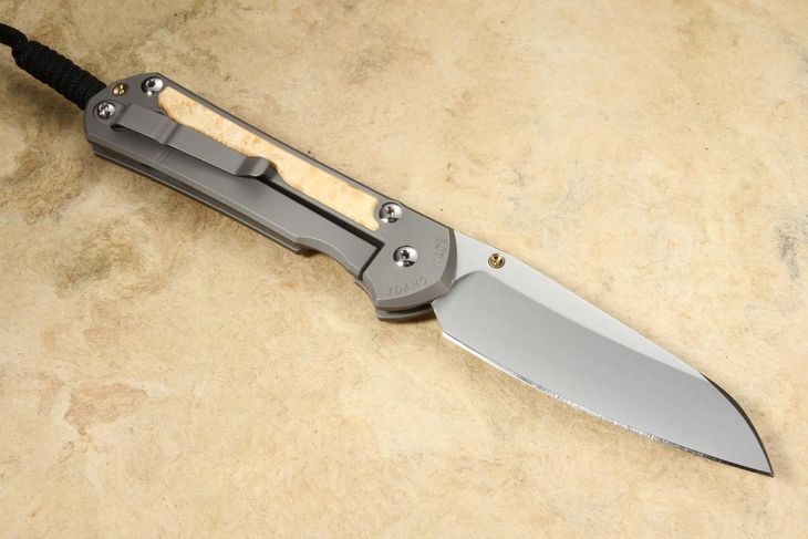 Chris Reeve Large Sebenza 31 Insingo Box Elder Burl Inlay #7