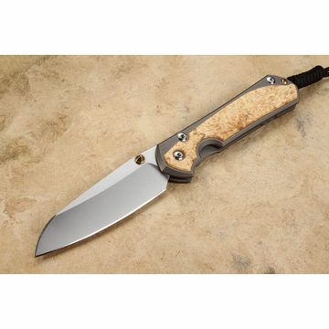 Chris Reeve Large Sebenza 31 Insingo Box Elder Burl Inlay #7