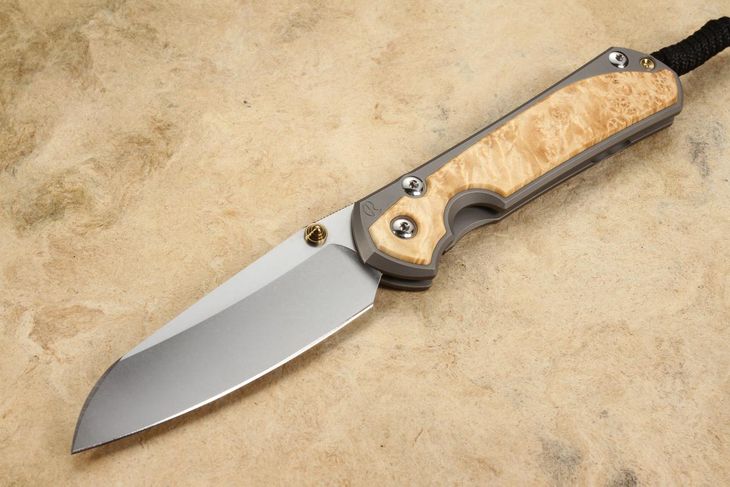 Chris Reeve Large Sebenza 31 Insingo Box Elder Burl Inlay #8