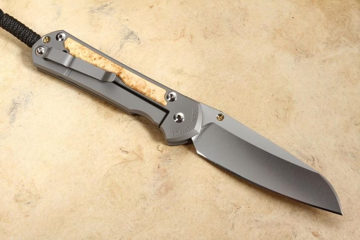 Chris Reeve Large Sebenza 31 Insingo Box Elder Burl Inlay #8