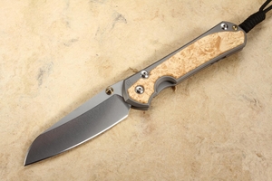 Chris Reeve Large Sebenza 31 Insingo Box Elder Burl Inlay #7