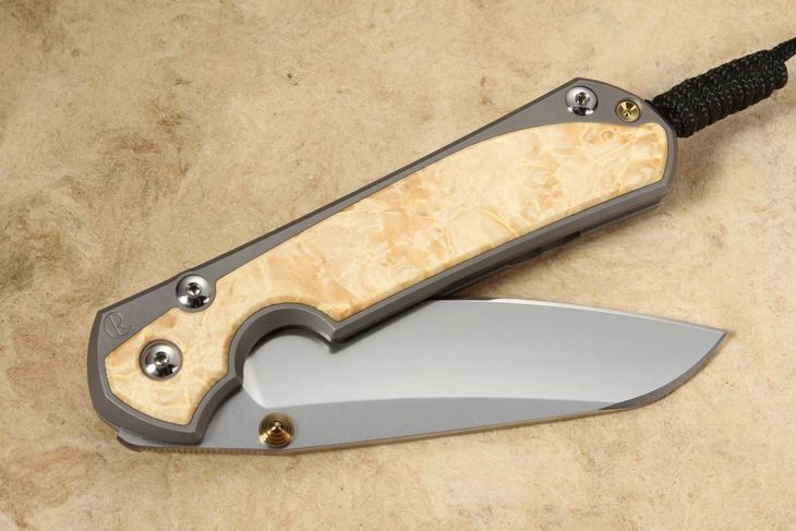 Chris Reeve Large Sebenza 31 Insingo Box Elder Burl Inlay #7