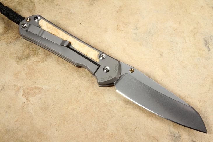 Chris Reeve Large Sebenza 31 Insingo Box Elder Burl Inlay #8