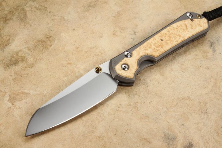 Chris Reeve Large Sebenza 31 Insingo Box Elder Burl Inlay #9
