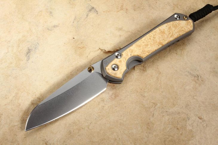 Chris Reeve Large Sebenza 31 Insingo Box Elder Burl Inlay #9