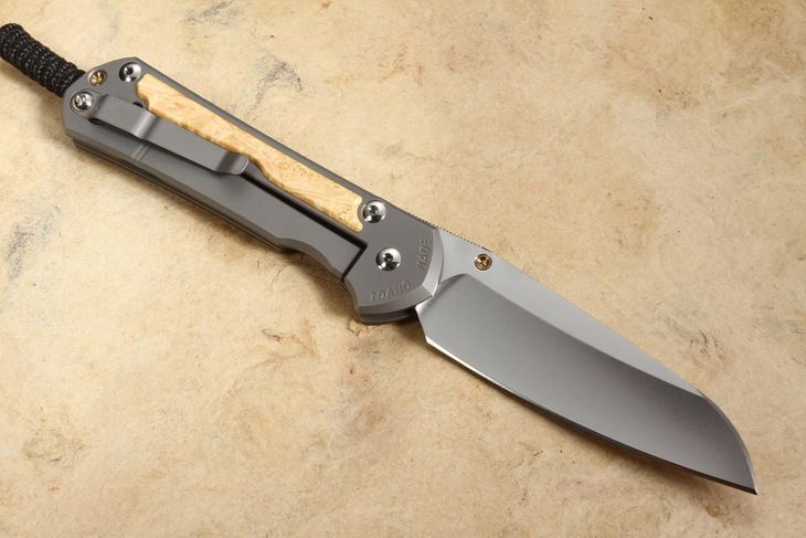 Chris Reeve Large Sebenza 31 Insingo Box Elder Burl Inlay #9