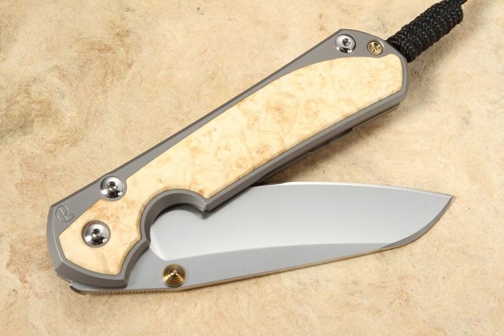 Chris Reeve Large Sebenza 31 Insingo Box Elder Burl Inlay #8