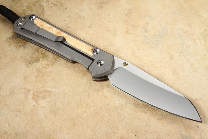 Chris Reeve Large Sebenza 31 Insingo Box Elder Burl Inlay #9