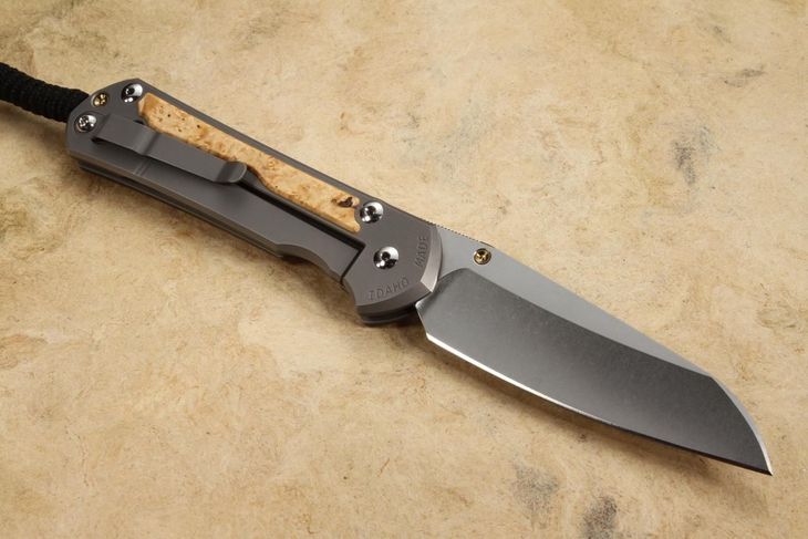 Chris Reeve Large Sebenza 31 Insingo Box Elder Burl Inlay #10