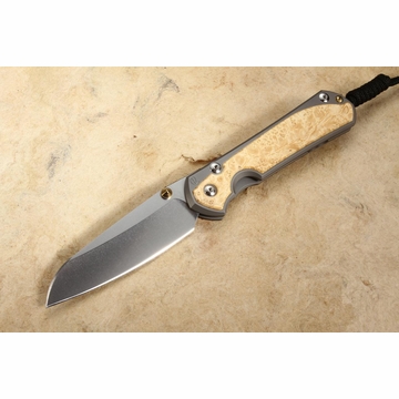 Chris Reeve Large Sebenza 31 Insingo Box Elder Burl Inlay #9