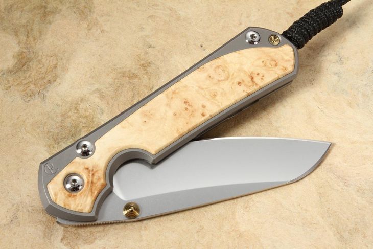 Chris Reeve Large Sebenza 31 Insingo Box Elder Burl Inlay #9