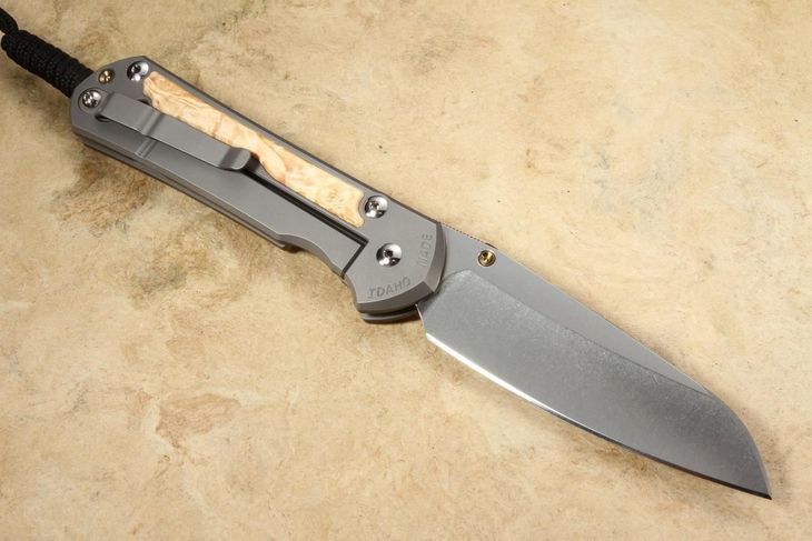 Chris Reeve Large Sebenza 31 Insingo Box Elder Burl Inlay #10