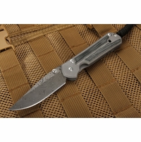 Chris Reeve Small Sebenza 21 Micarta Inlay Stainless Raindrop Damascus