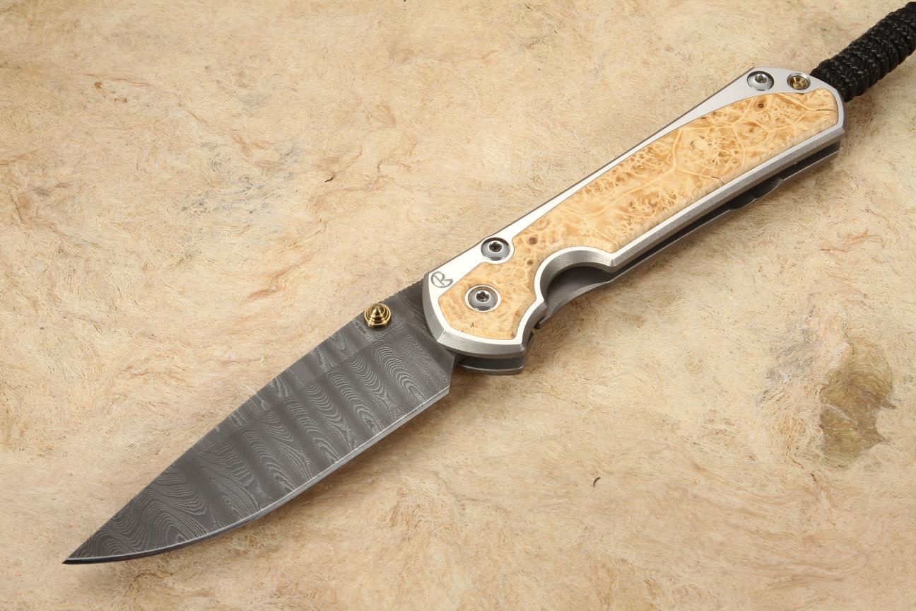 Small Sebenza 31 Box Elder & Damascus KnifeArt + Free Shipping