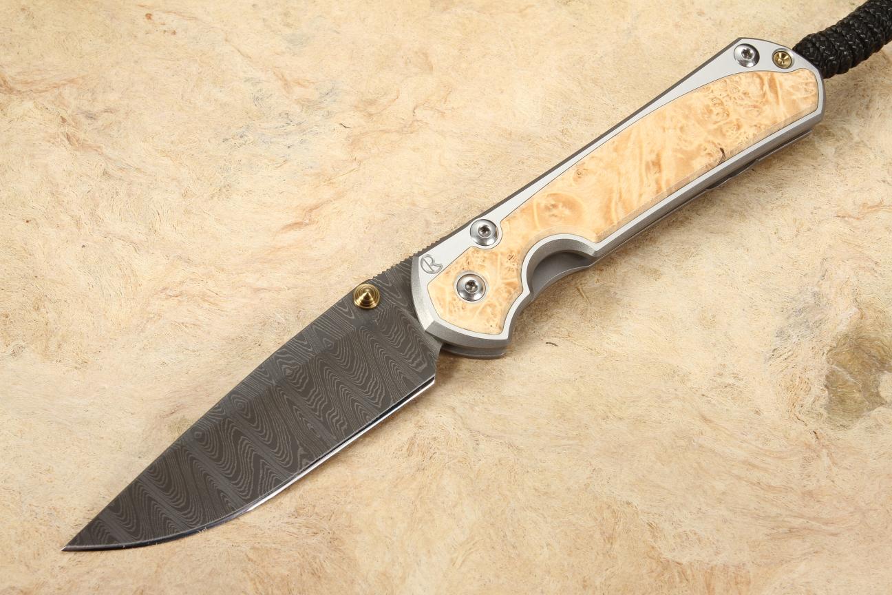 Small Sebenza 31 Box Elder & Damascus KnifeArt + Free Shipping