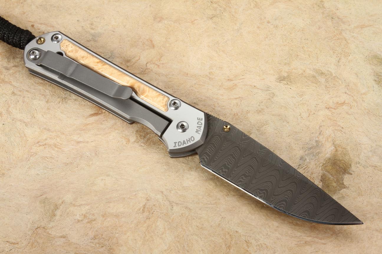 Small Sebenza 31 Box Elder & Damascus KnifeArt + Free Shipping