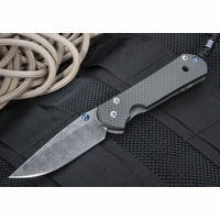  Exclusive Chris Reeve Large Carbon Fiber and Raindrop Pattern Damascus Sebenza