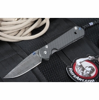 Exclusive Chris Reeve Small Sebenza Carbon Fiber and Basket Weave Damascus