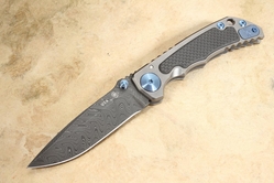 Exclusive Spartan Harsey Folding Knife - Carbon Fiber - Stainless Damascus