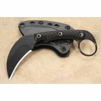 RMJ Tactical Blackout Korbin Karambit - Black Cerakote and Black G-10