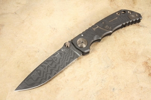 Spartan Harsey Folder - Plague Doctor Black and Gold - Damascus