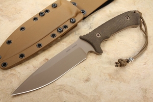 Spartan Blades Difensa FDE / Green - Tan Kydex Sheath - MagnaCut