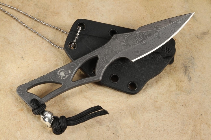 Spartan Blades Exclusive Enyo Fixed Blade with Stainless Raindrop Damascus