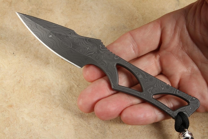 Spartan Blades Exclusive Enyo Fixed Blade with Stainless Raindrop Damascus