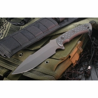 Spartan Blades Horkos - Flat Black & Black Micarta Tactical Fixed Blade